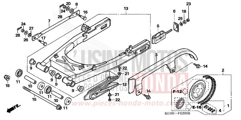 BRAS OSCILLANT von Shadow VT125C NOIR (NH1) von 2001